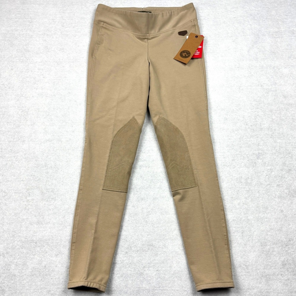 Horze Spirit Knee Patch Riding Tights Womens US 28 EU 40 Tan Breeches Pants NWT